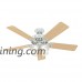 Hunter 53062 Studio Series 52-Inch Ceiling Fan with Five White/Bleached Oak Blades and Light Kit  White - B00ESVXWPC